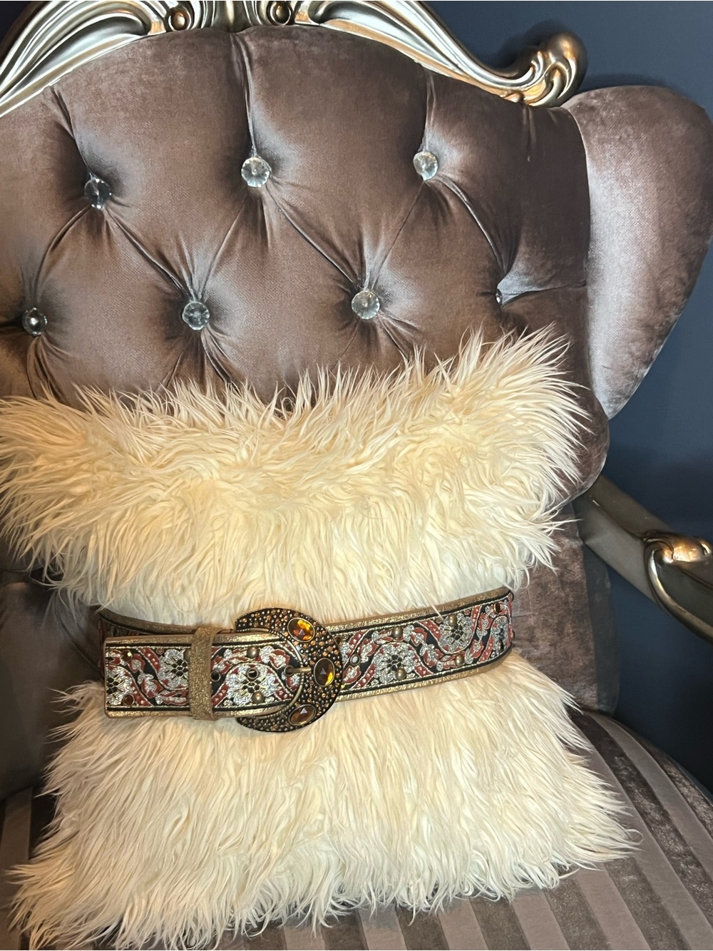 ⚜️ Ornate Baroque Brocade & Rhinestone Statement Belt ✨